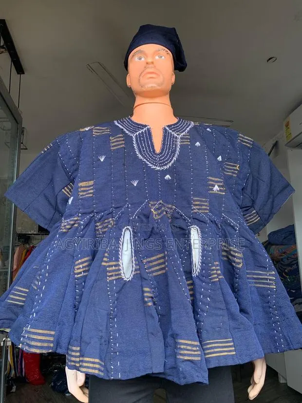 Blue and Brown Strips Men Smock · Photo 1