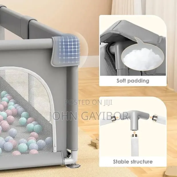180*200cm Baby Foldable Playpen+Pull Ring+ Bagwith Colourful Balls. · Photo 4