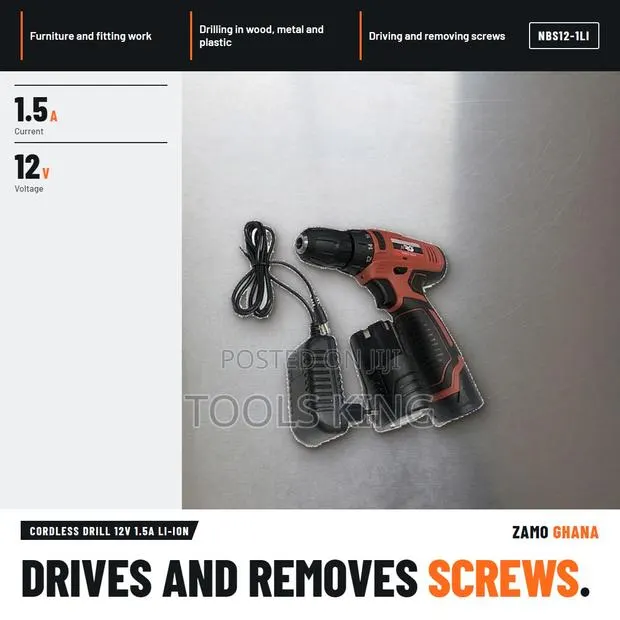 Cordless Drill 12V 1.5A Li-Ion - NBS12-1LI · Photo 1