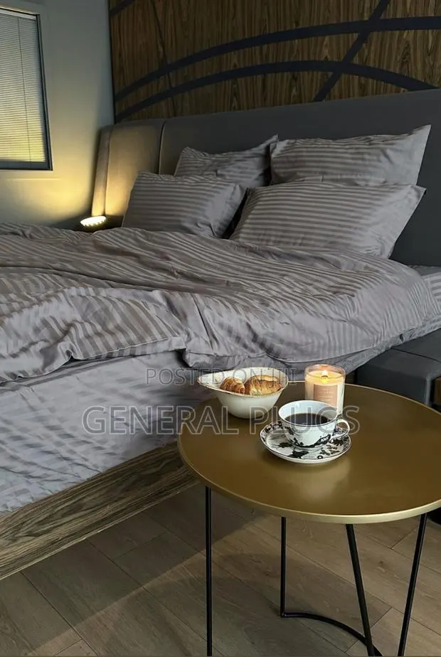 Fresh White Stripped Duvet Cover Only For Hotels Guest Houses · Photo 1