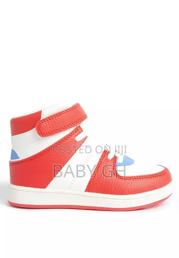 M S Red and White High Top Trainers · Photo 4