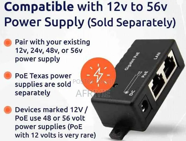 Gigabit Passive PoE Injector Power Over Ethernet · Photo 2