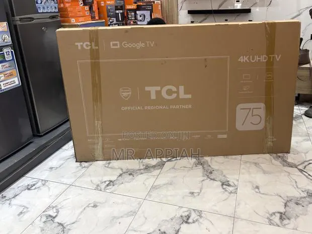Sleek Durable TCL 75 Inch HDR Frameless Google Television(Black). · Photo 1