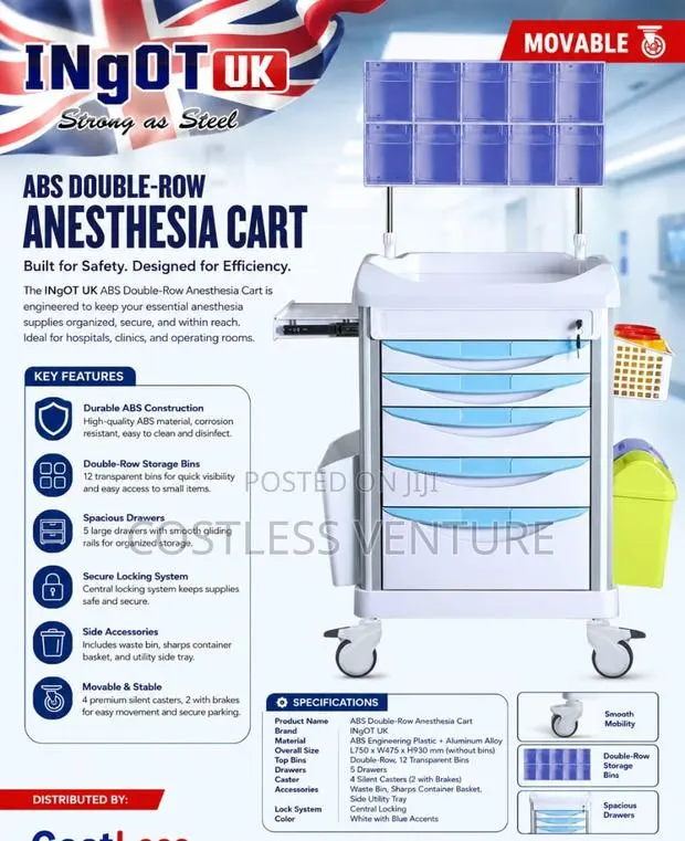 Ingot Abs Double-Row Anesthesia Cart · Photo 1