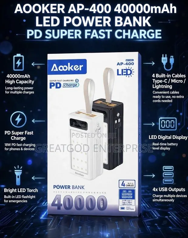 Aooker AP-400 40,000mAh Power Bank · Photo 1