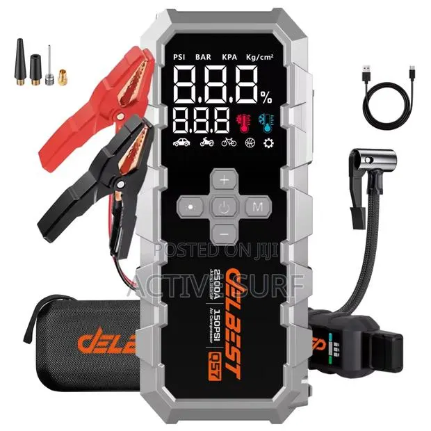 Q57 2500A Car Jump Starter & 150PSI Air Compressor · Photo 1