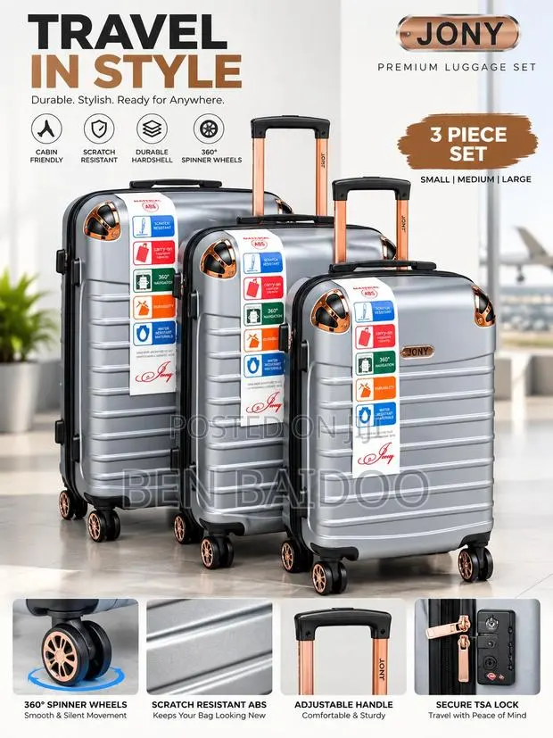 Plastic Travelling Bags 3 Pieces (Durable & Stylish) · Photo 1