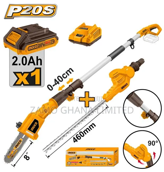 Lithium-Ion Pole Saw + Pole Hedge Trimmer 20v - Cpts201681 · Photo 1