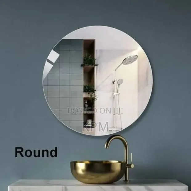 Round Shaped Clear Sticker Mirror 40cm · Photo 1