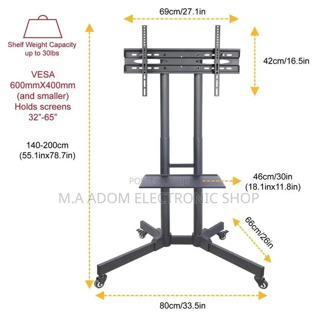 Very Durable Mobile Tv Stand 32”-65” · Photo 1