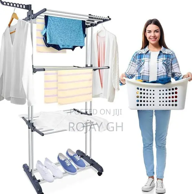 3-Tier Foldable Laundary Drying Rack - Black · Photo 1