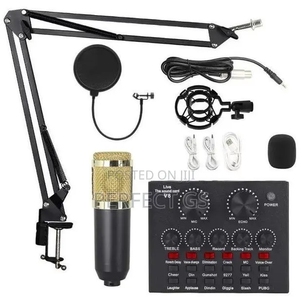 Mythco V8 Live Sound Card Podcast Equipment Bundle BM-800 · Photo 1