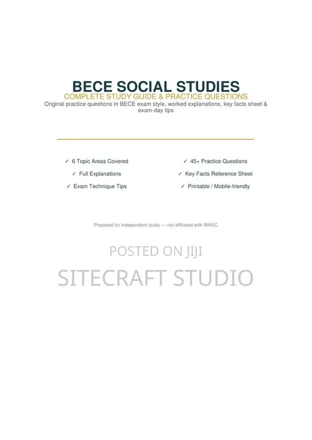 BECE 2026 Study Bundle – 4 Subjects PDF (Instant Delivery) · Photo 1