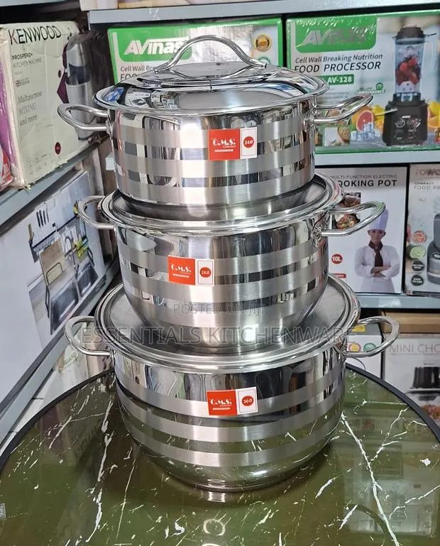O.M.S 3pcs Stainless Steel Stockpot Set · Photo 1