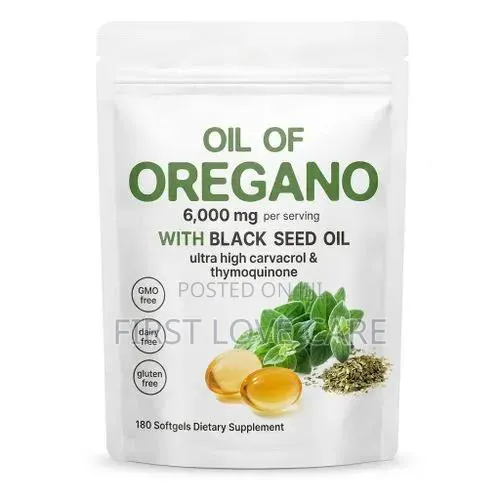 Oil of Oregano 6000mg Immunity Softgels With Black Seed Oil -180 Count · Photo 1