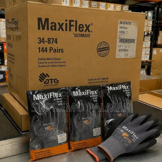 MaxiFlex 34-874 Safety Work Gloves - Master Carton 144 Pairs · Photo 1
