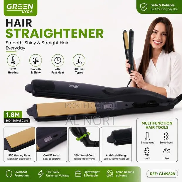 Green Lyca GL69828 Hair Straightener – Black Gold – 1.8M Cord · Photo 1