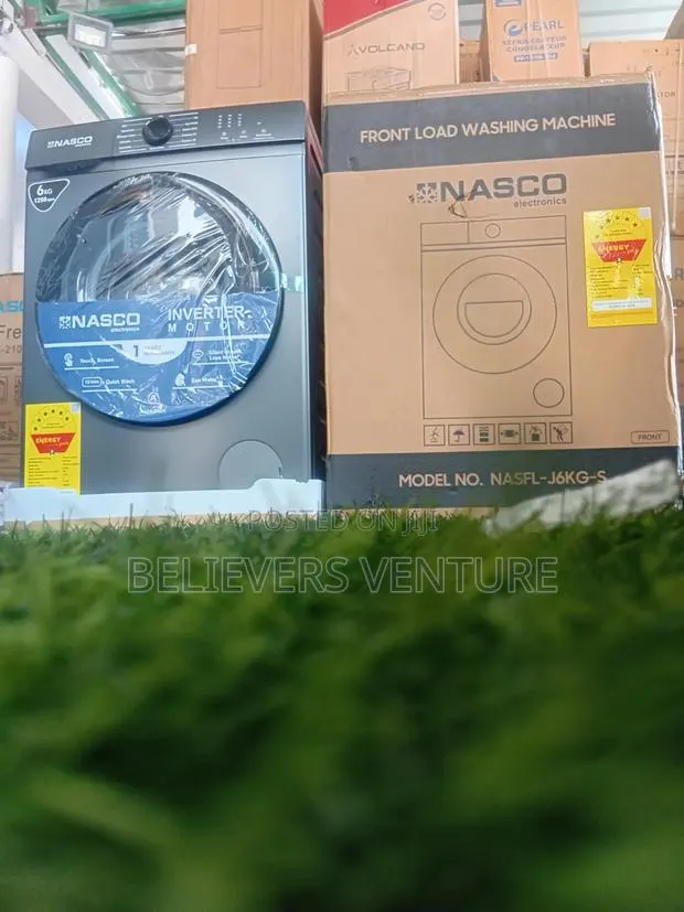 Nasco Nasfl-J6kg-S 6kg Front Load Washing Machine – Silver Finish · Photo 1