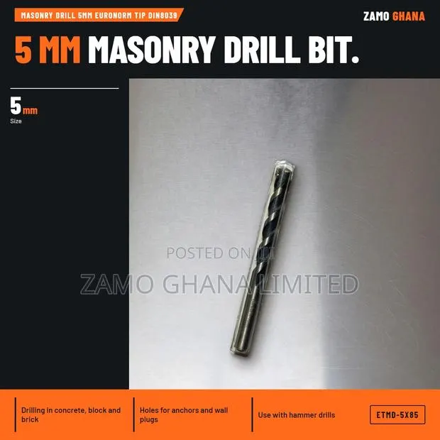 Masonry Drill 5Mm Euronorm Tip Din8039 - ETMD-5X85 · Photo 1