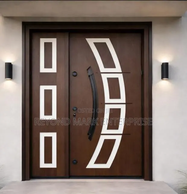 One and a Half Security Door, Luksury, Wooden Embossed · Photo 1