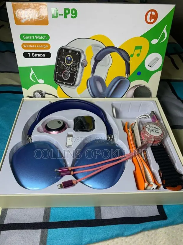 D-P9 Ultra Smartwatch With Mini Speaker P9 Headset - Blue · Photo 1