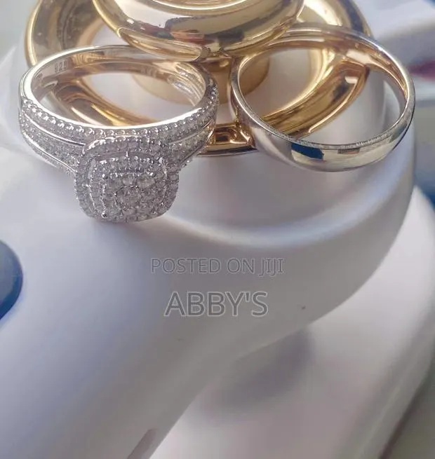 Pure 925 Sterling Silver Moissanite 3pcs Wedding Ring · Photo 1