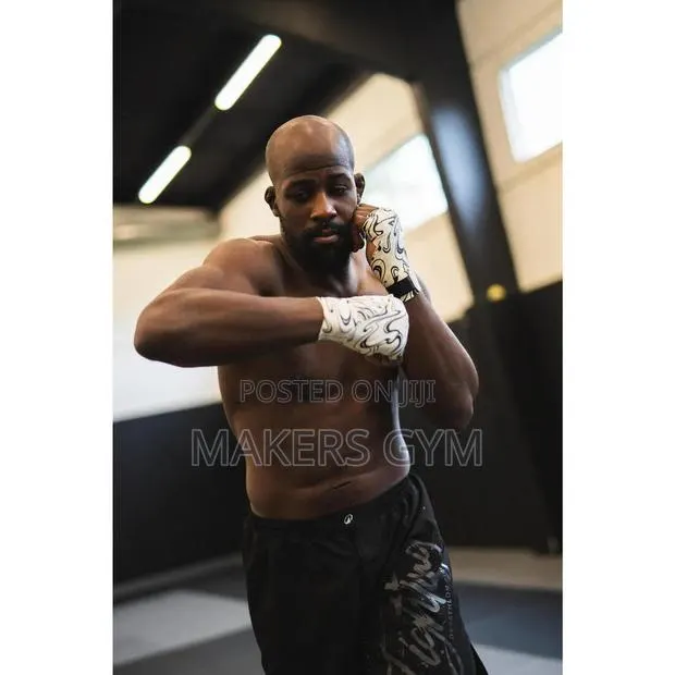 Domyos Durable Boxing Wraps - Off-White/Black · Photo 1