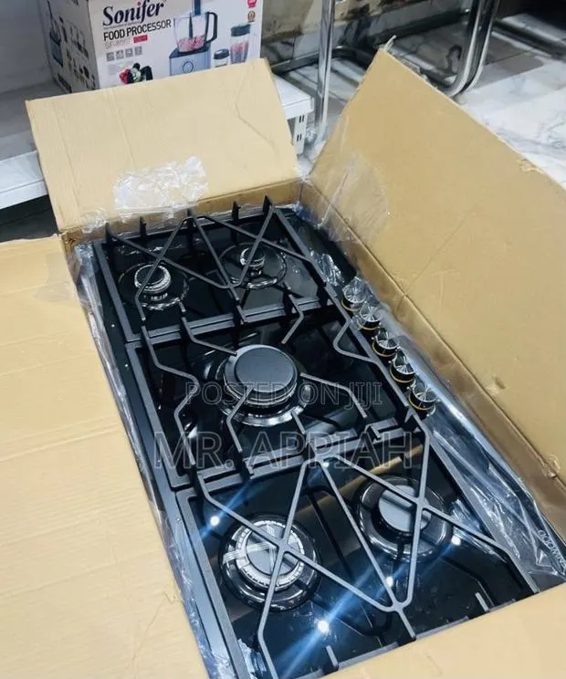 Order Sleek Kenwood 90cm Tempered Glass Hob(5 Gas) Black · Photo 1