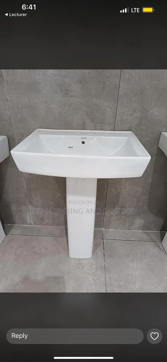 Frencia Square Basin and Stand_wash Hand Basin+Pedestal · Photo 1