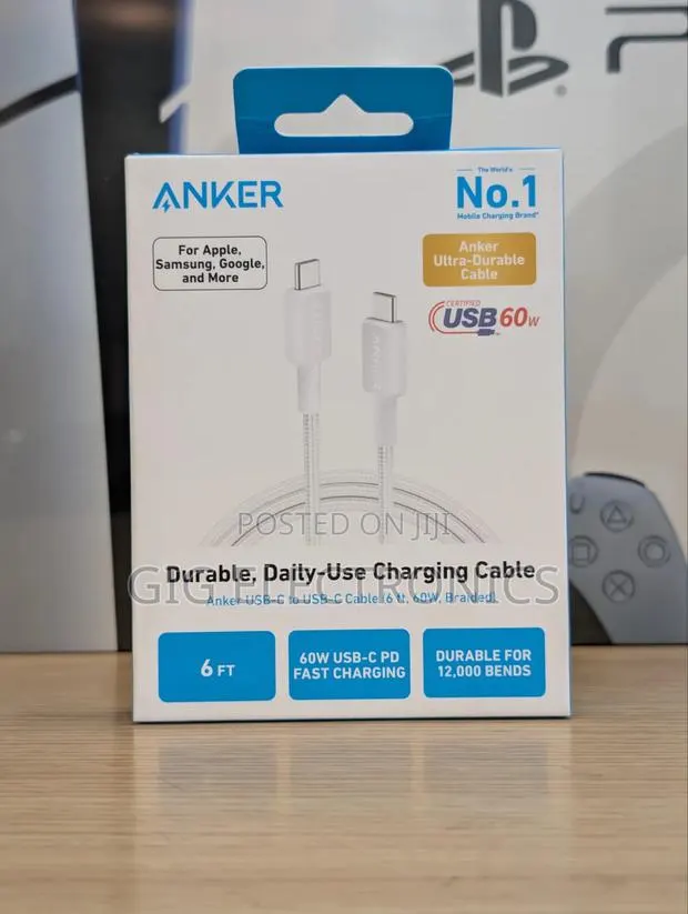 Anker 322 USB-C to USB-C Cable Braided 6Ft White · Photo 1