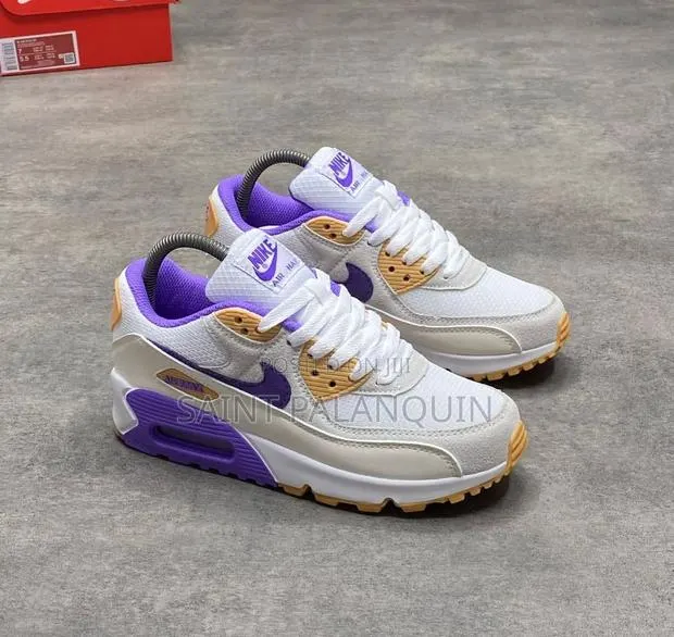 Nike Airmax 90 GS White Leather · Photo 1