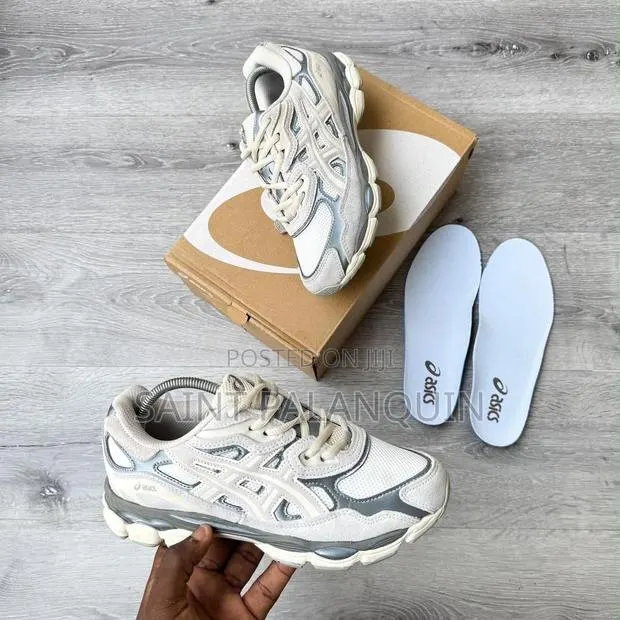 The Asics GEL-NYC Sneakers in the Cream and Oyster Grey Colorway · Photo 1