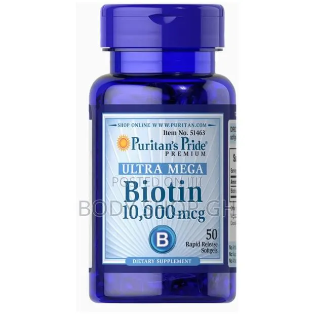 Puritan's Pride Biotin 10,000 MCG / 50 Softgels for Hair · Photo 1