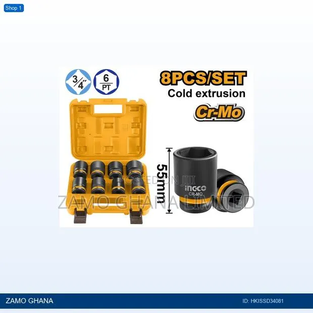 8 PCS 3/4"Dr. Impact Socket - Hkissd34081 · Photo 1