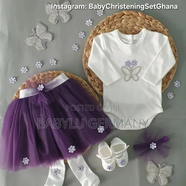 Purple and White Baby Girl Tutu Skirt Gift Set · Photo 1