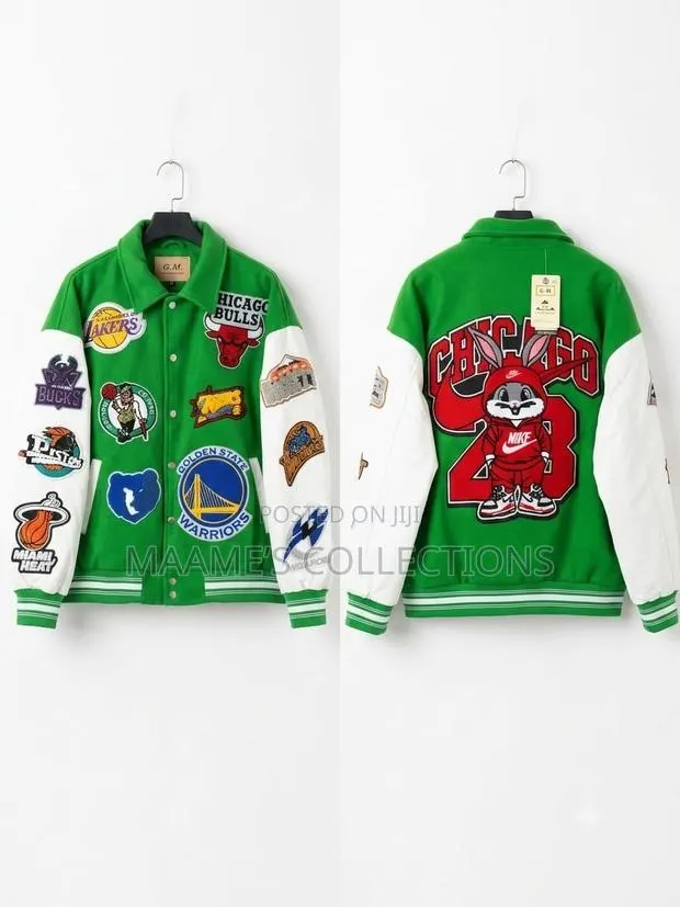 Unisex Varsity Vintage Embroidered Baseball Jackets / Coats · Photo 1