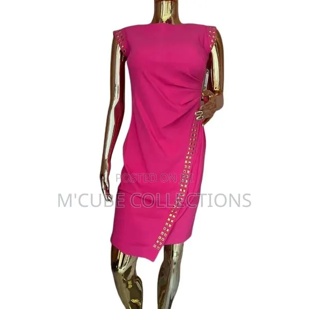 Fuchsia Studded Asymmetrical Dress by Allen Kay · Photo 1