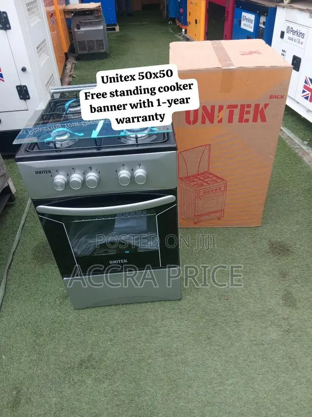 Unitek 50x50 Gas Cooker 4 Burners With Built-in Oven – Quality Cooking · Photo 1