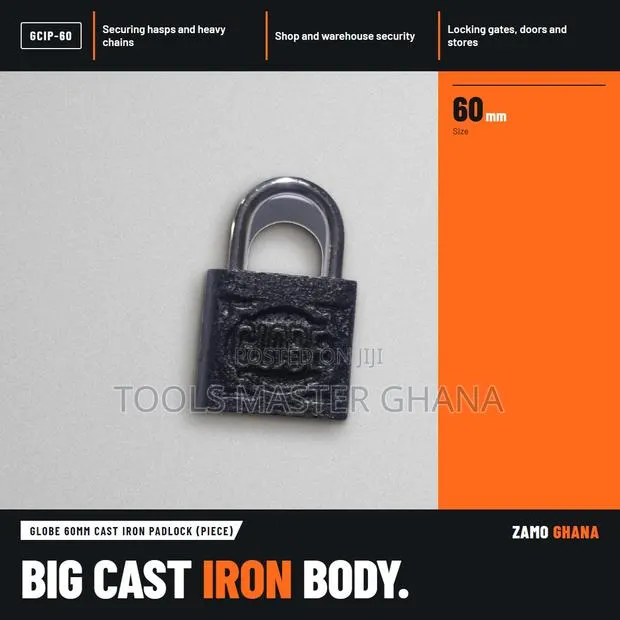 Globe 60Mm Cast Iron Padlock (Piece) - GCIP-60 · Photo 1