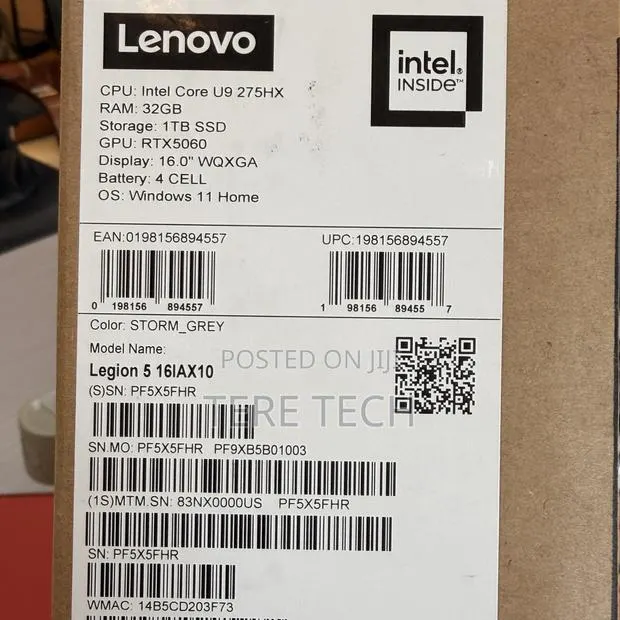 New Laptop Lenovo Legion 5 32GB Intel Core Ultra 9 SSD 1T · Photo 1
