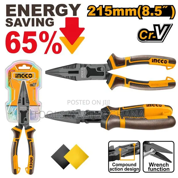 Compound Action Long Nose Pliers - Hclnp58200 · Photo 1