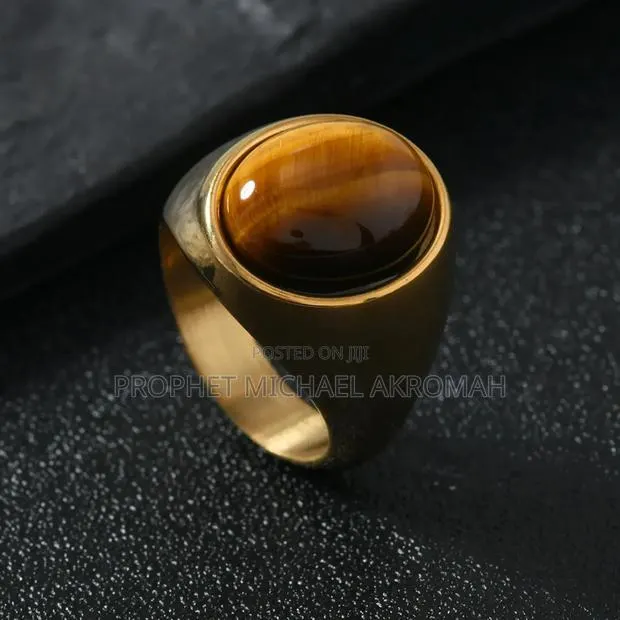 Natural Tiger Eye Stone Ring · Photo 1