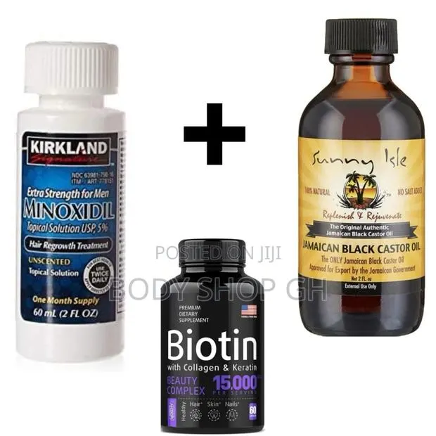 Baldness and Hairline Pack - Minoxidil + Biotin + Castor Oil · Photo 1