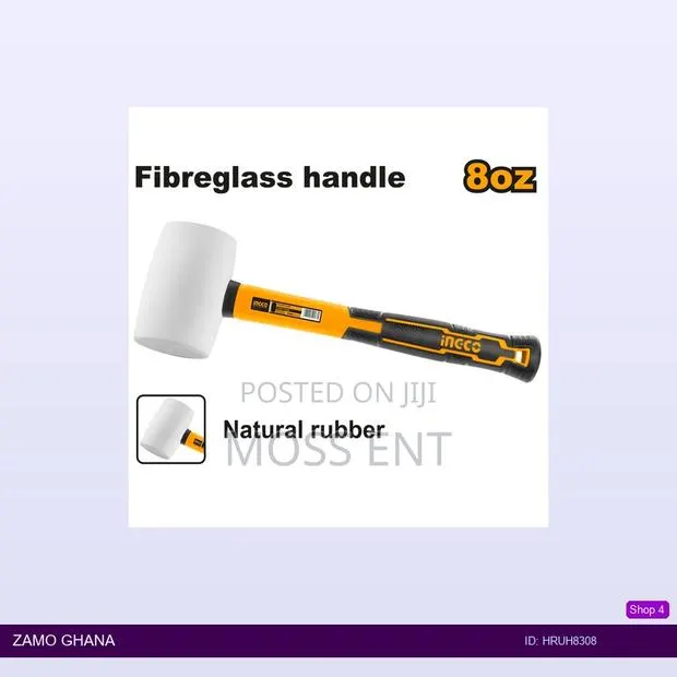 Rubber Hammer 8oz White - Hruh8308 · Photo 1