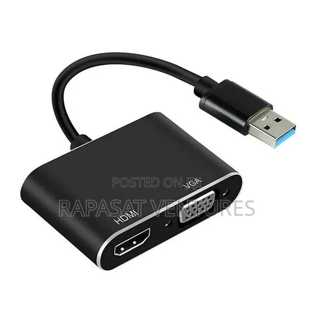 Usb 3.0 Male to Hdmi Female + Vga Female Converter · Photo 1