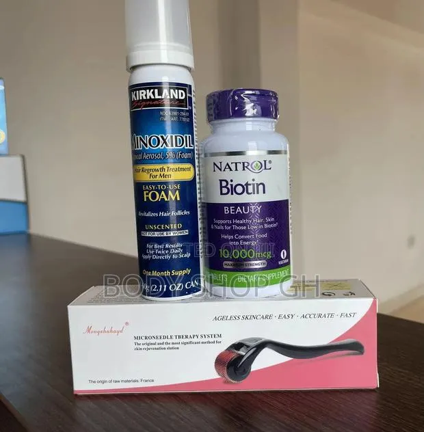 Natrol Biotin (100 Tabs) + Kirkland Foam+ Derma Roller Combo · Photo 1