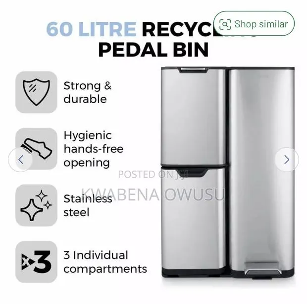 Tower 60litre Recycling Pedal Bin · Photo 1
