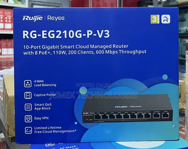 Ruijie RG-EG210G-P-V3 10-Port Gigabit Smart Cloud Managed Router · Photo 1