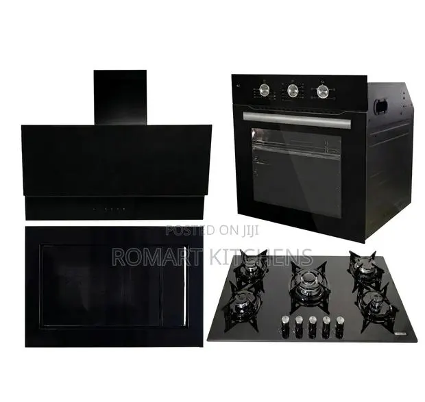 Turkish 90cm Inbuilt Glass Burner Set. Oven, Hob, Hood and Microwave · Photo 1