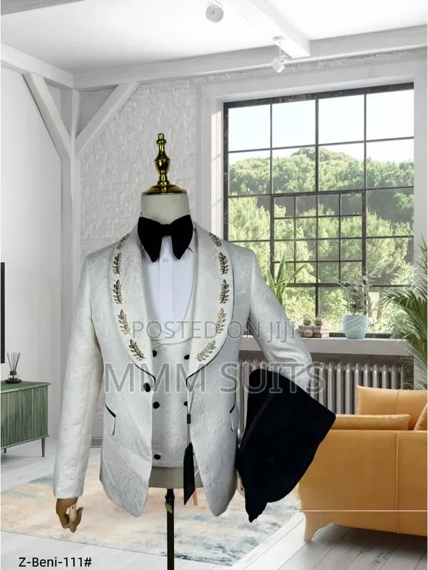 Elegant Stylish 3-Piece Turkish Melano Tuxedo Wedding Men's Suit · Photo 1